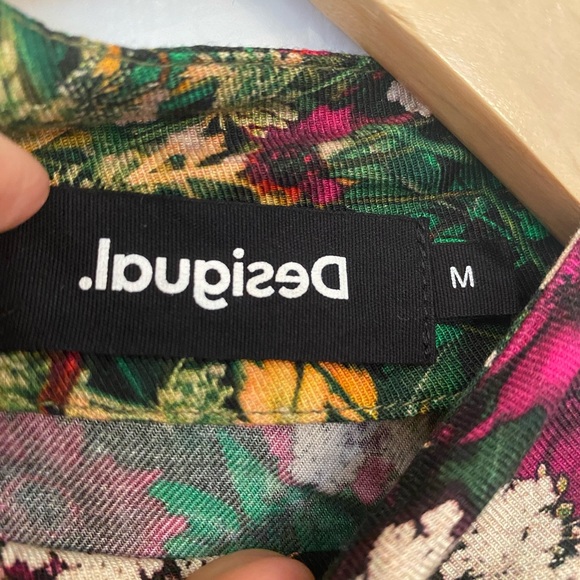 Desigual Womens Floral Cropped Longsleeve Blouse - Picture 9 of 10